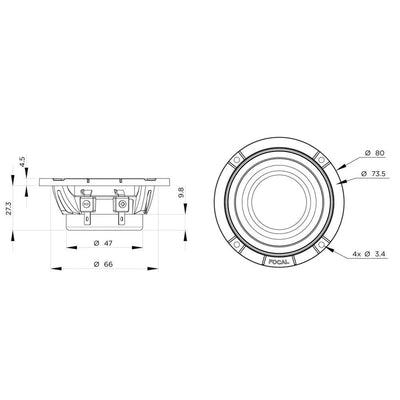 Transductor de medios Focal-K2 Power M 3KM-3" (8cm)-Masori.de