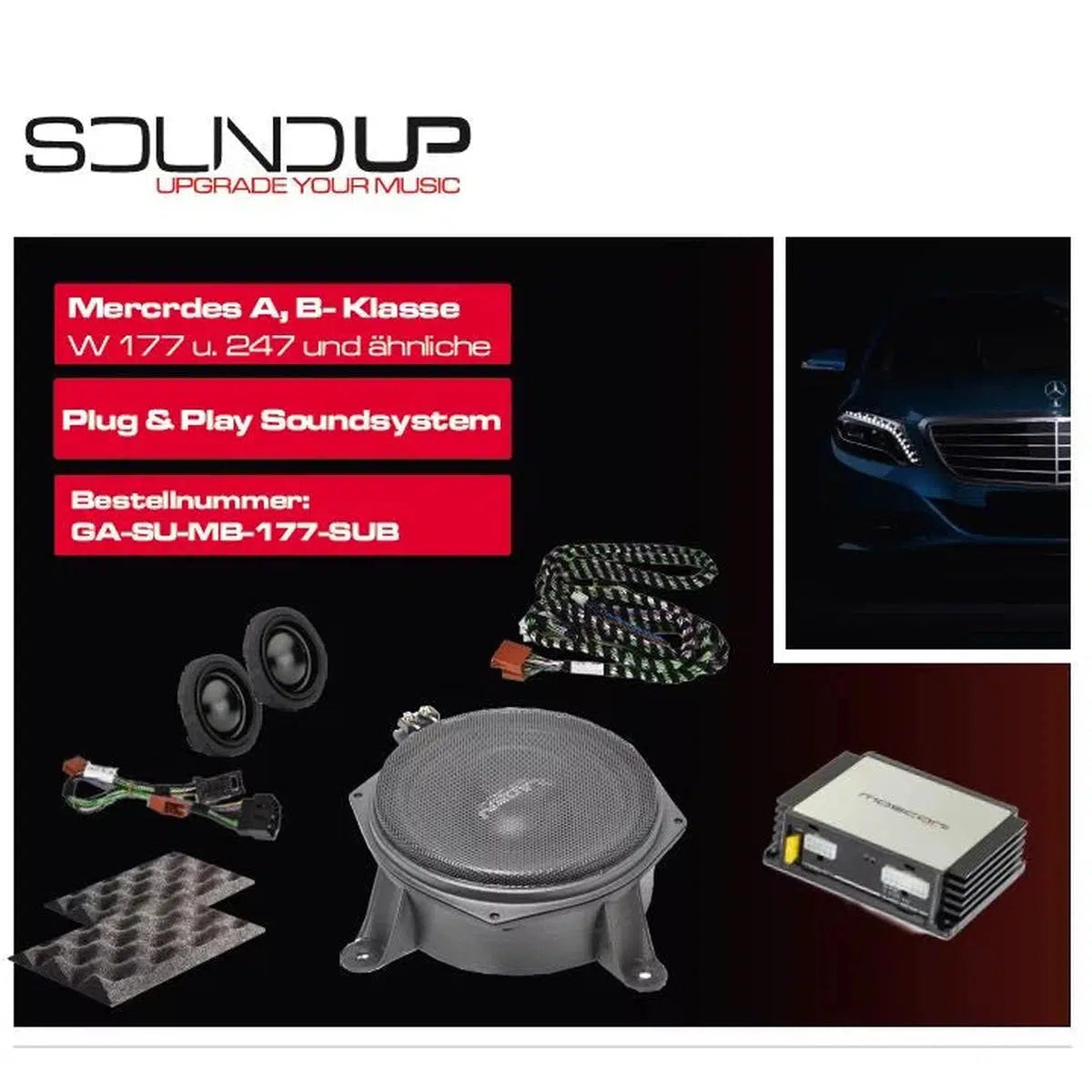 Gladen-Sound Up MB 177 Sub-Mercedes-Complete-Set-Masori.de