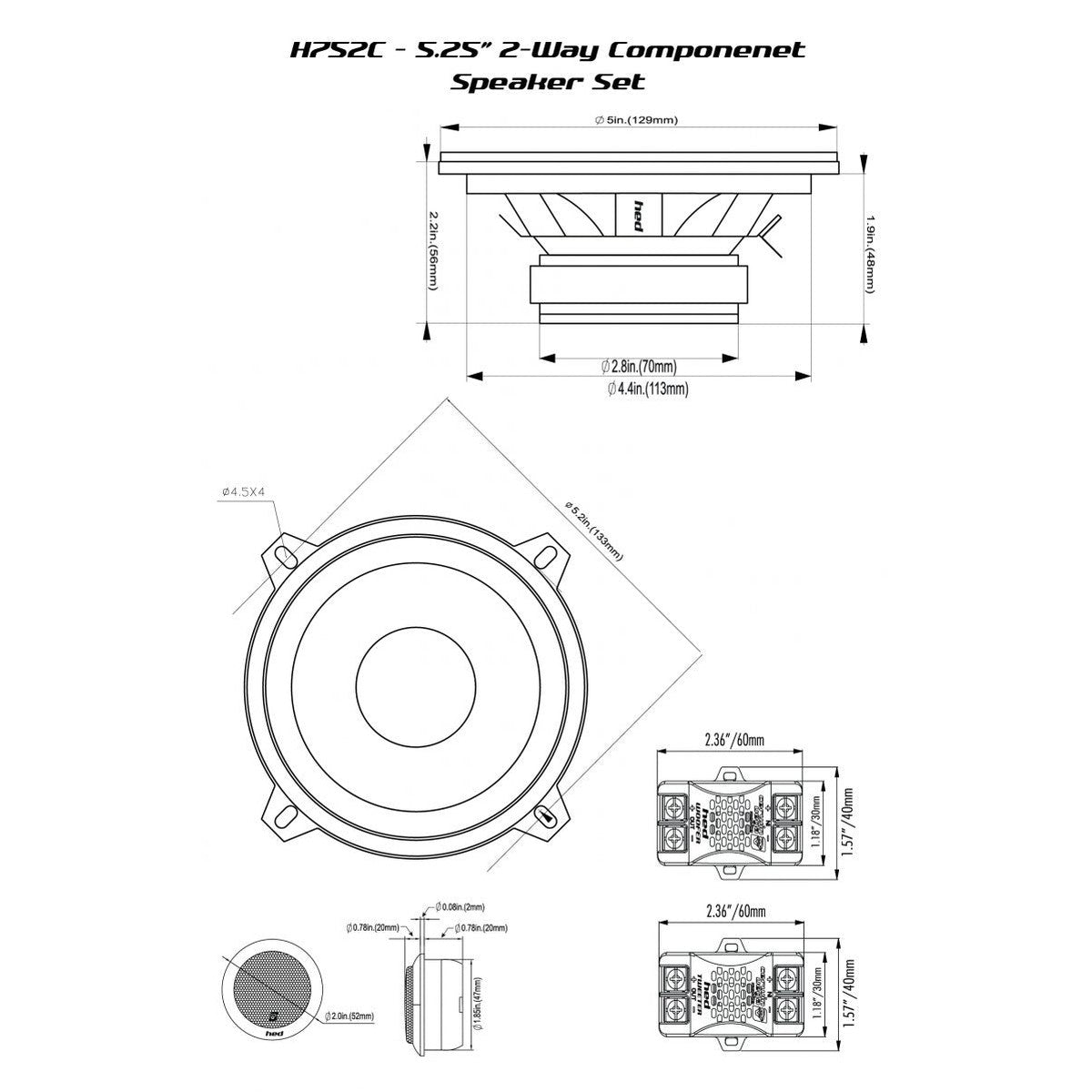 Altavoz coaxial Cerwin Vega-HED Series H7525C-5" (13cm)-Masori.de