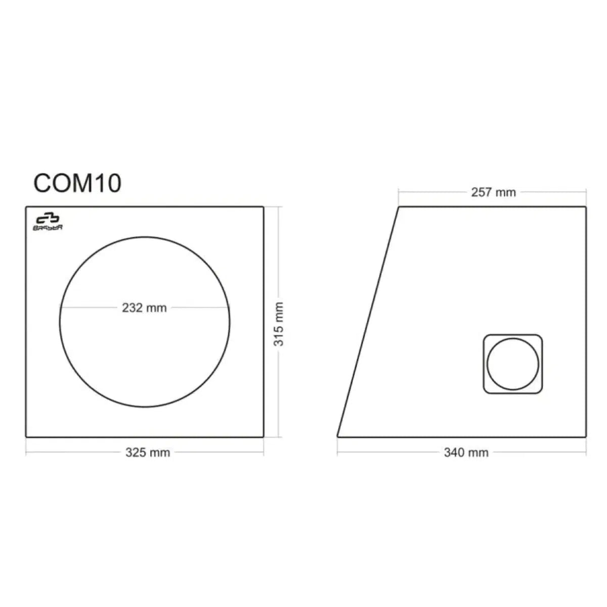 Recinto para subwoofer Masori-COM10-10" (25cm)-Masori.de