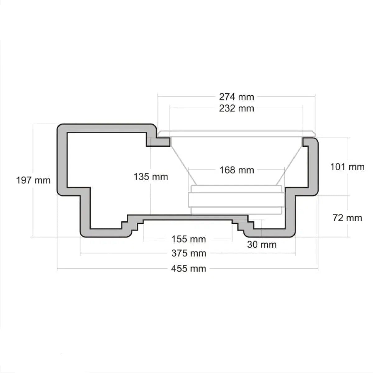 Masori-G10-15RRM-IN-18"-10" (25cm) Subwoofergehäuse-Masori.de