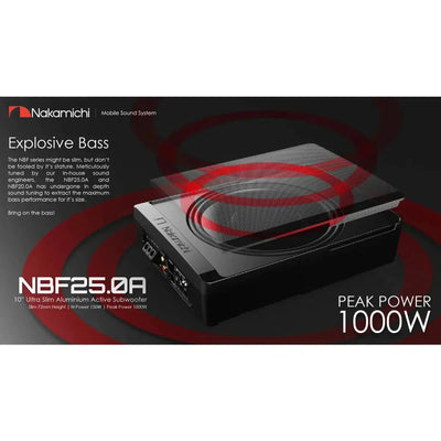 Nakamichi-NBF-25.0A Subwoofer con carcasa activa de 10" (25 cm)-Masori.de