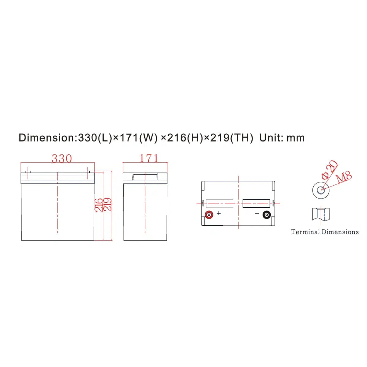 Ultimatron-JPC-12-100 100Ah - AGM-AGM Batterie-Masori.de