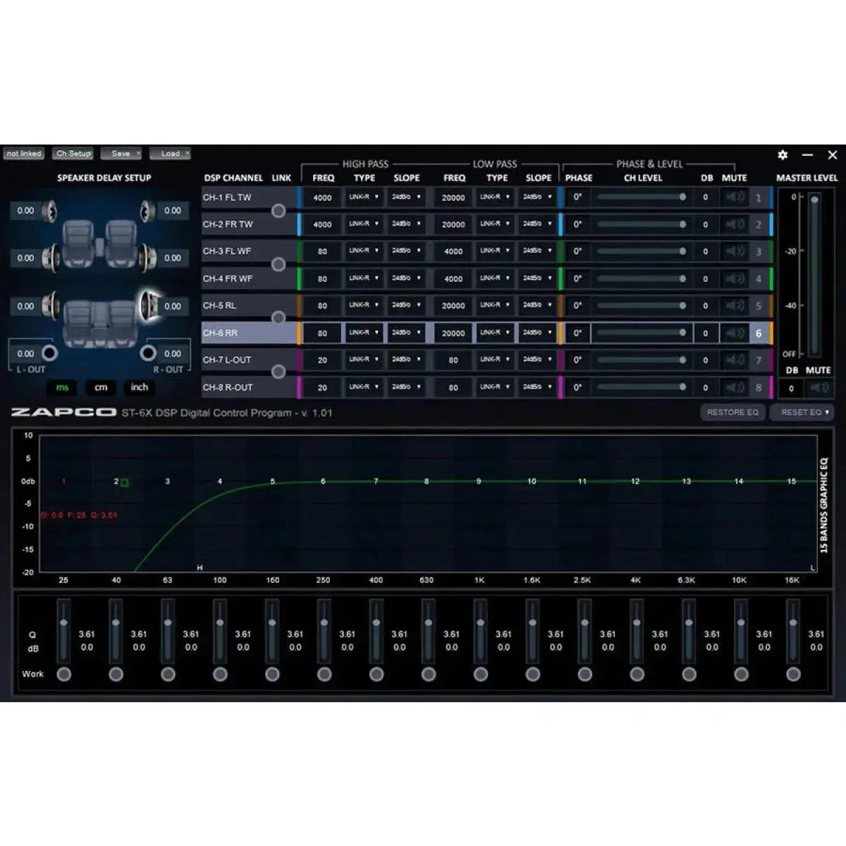 ZAPCO-ST-X Serie Clase AB - ST-6X DSP III-Amplificador DSP de 6 canales-Masori.de