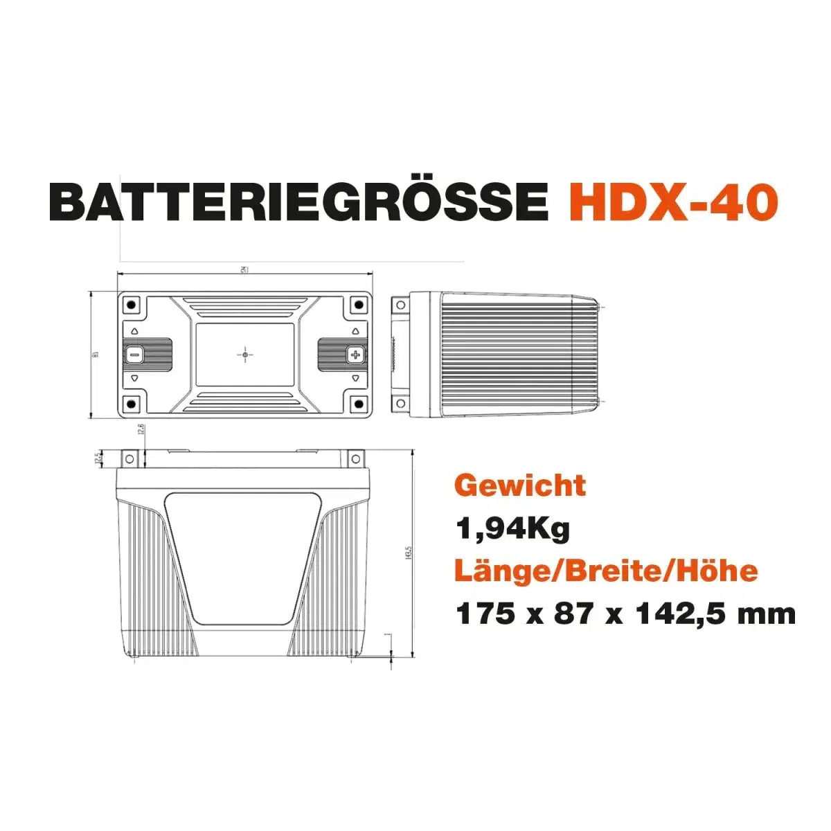 CS-Batteries-HDX-40 - 12Ah LiFePO4-Lithium - LiFePO4-Masori.fr