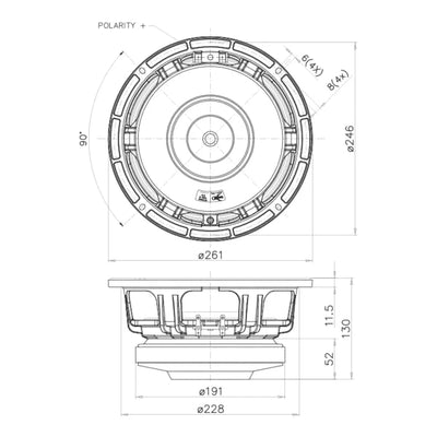 FaitalPro-10FH530-10" (25cm) Haut-parleur de grave-médium-Masori.fr