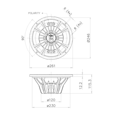 FaitalPro-10PR300-10" (25cm) haut-parleur de grave-médium-Masori.fr