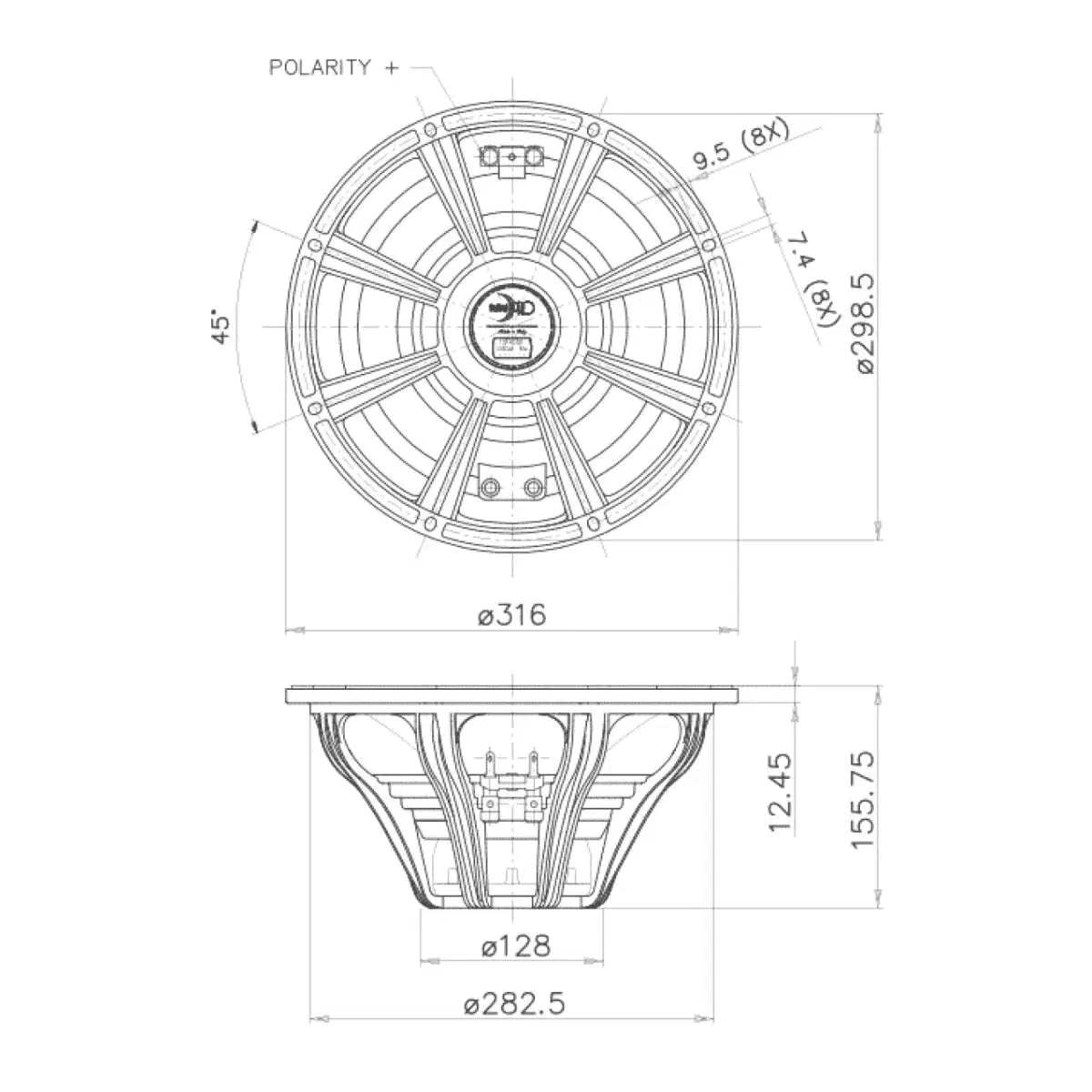 FaitalPro-12FH520-12" (30cm) Haut-parleur de grave-médium-Masori.fr