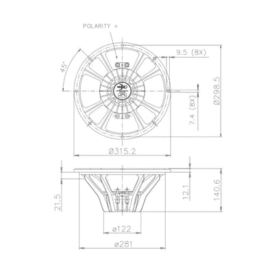 FaitalPro-12PR300-12" (30cm) haut-parleur de grave-médium-Masori.fr