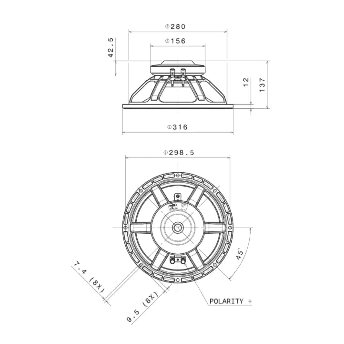 FaitalPro-12PR330-12" (30cm) Haut-parleur de grave-médium-Masori.fr