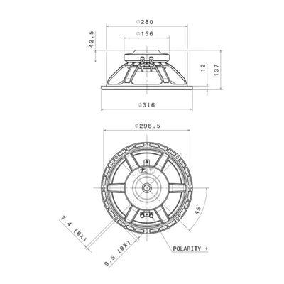 FaitalPro-12PR330-12" (30cm) Haut-parleur de grave-médium-Masori.fr