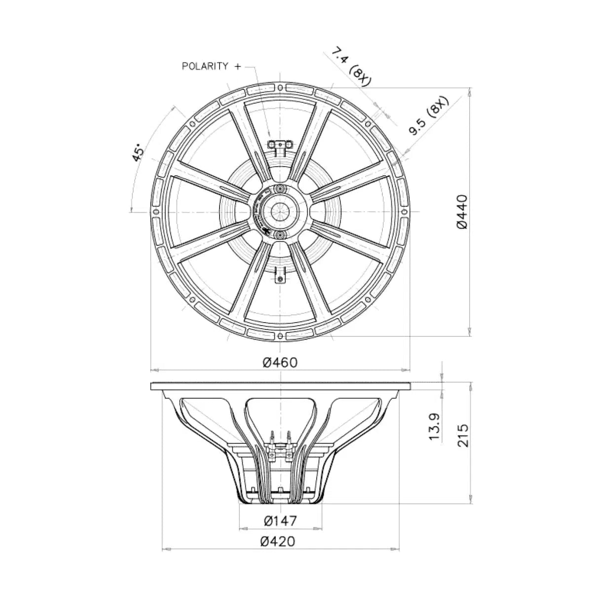 FaitalPro-18HP1060-18" (46cm) Subwoofer-Masori.fr