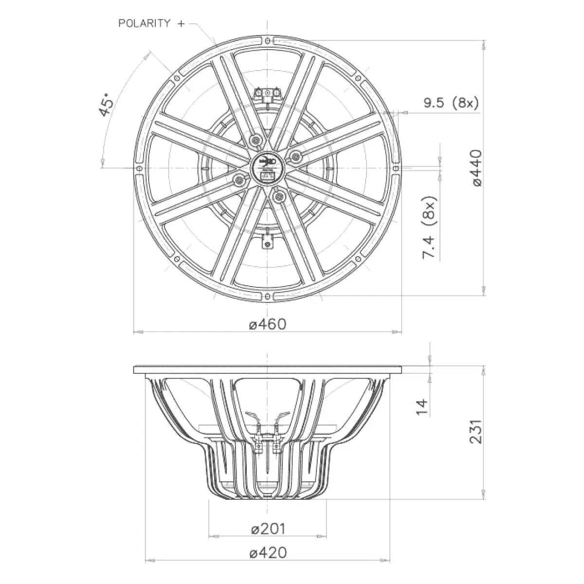 FaitalPro-18XL1600-18" (46cm) Subwoofer-Masori.fr