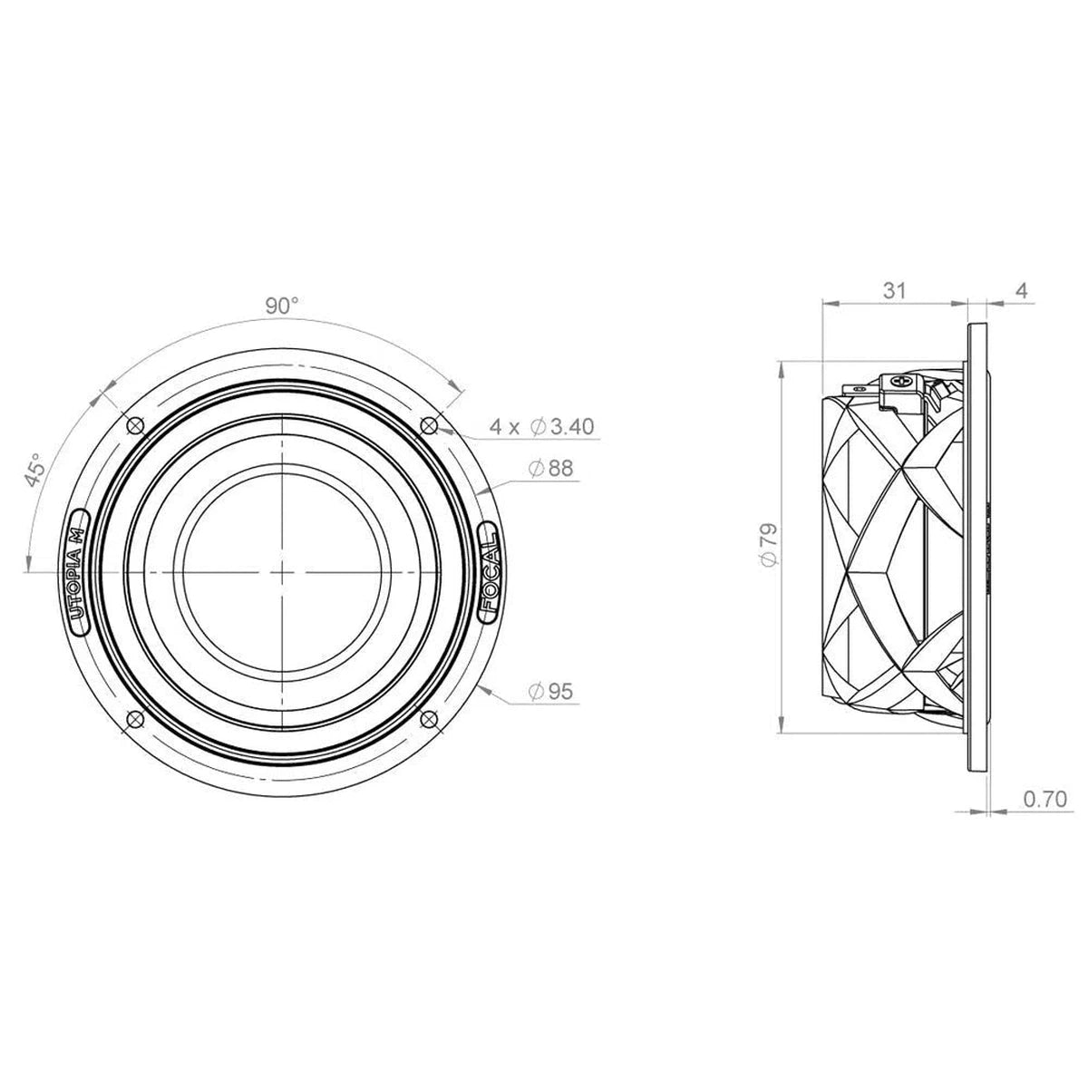 Focal-Utopia M 3.5WM-3" (8cm) Haut-parleur médium-Masori.fr