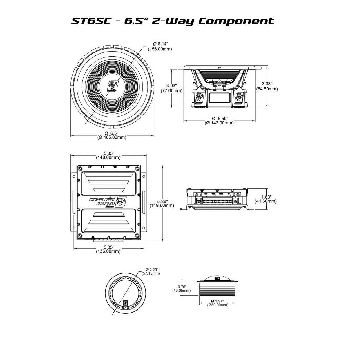 Cerwin Vega-Stroker Pro ST65C-6.5" (16,5cm) Kit d'enceintes-Masori.fr