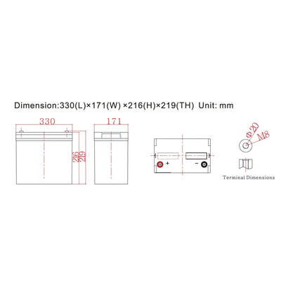 Ultimatron-JPC-12-100 100Ah - AGM-AGM Batterie-Masori.de