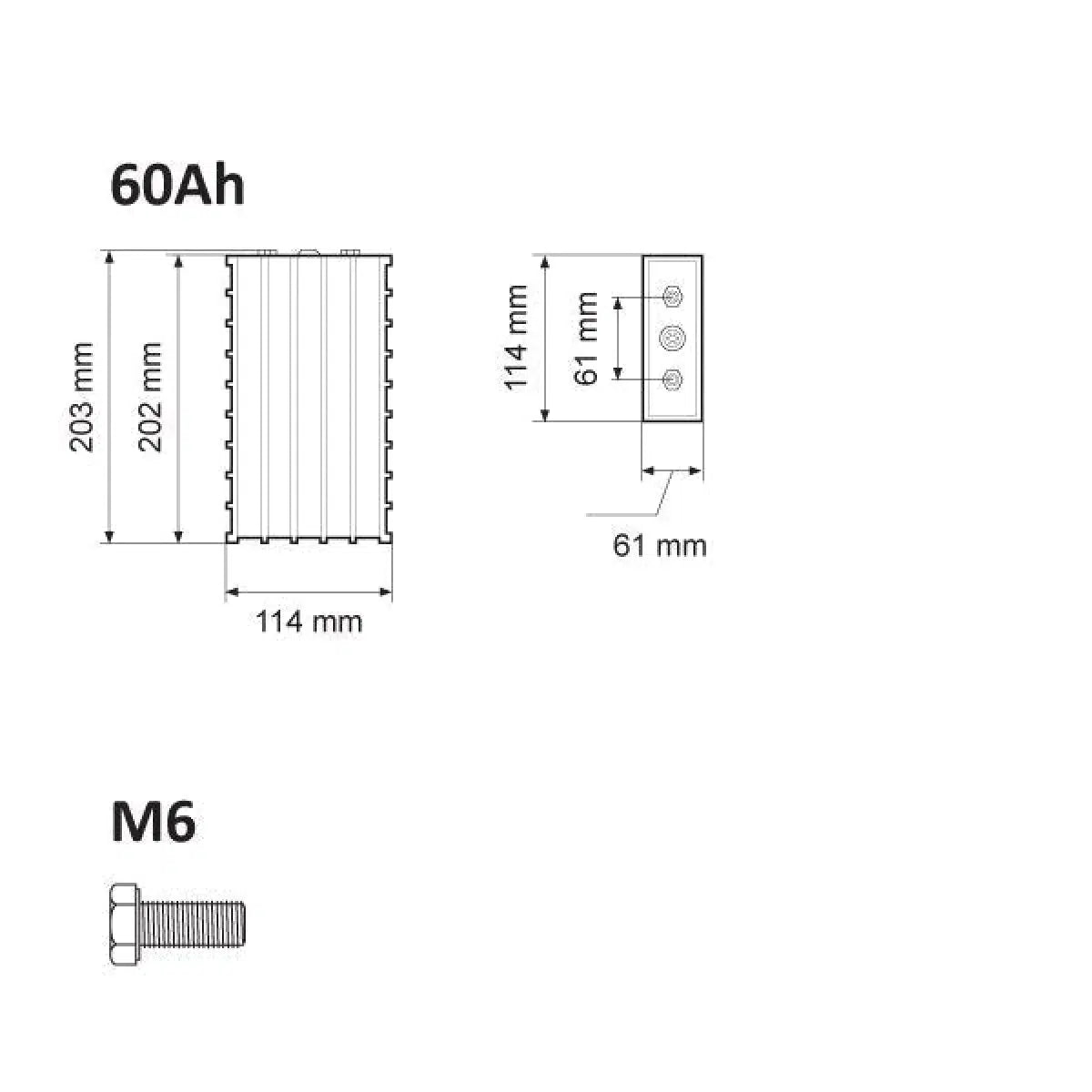 Winston-WB-LYP60AHA - 3.3V/60Ah LiFeYPO4-Lithium - Cellule LiFeYPO4-Masori.fr