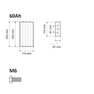 Winston-WB-LYP60AHA - 3.3V/60Ah LiFeYPO4-Lithium - Cellule LiFeYPO4-Masori.fr