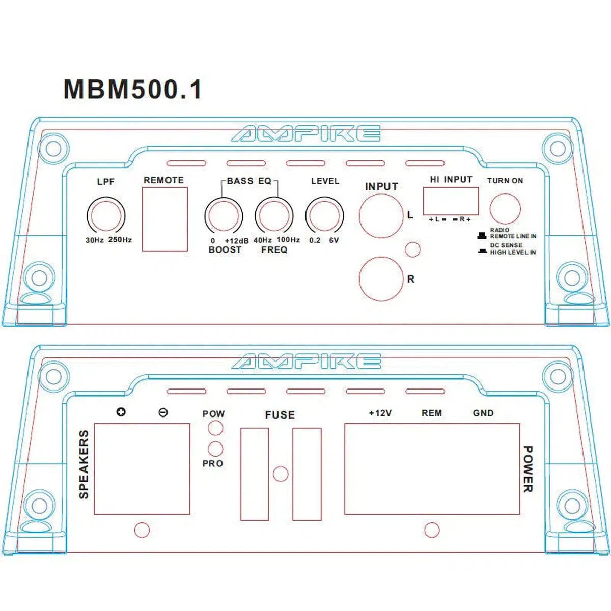 Ampire-MBM500.1-4G-1-Kanal Verstärker-Masori.de