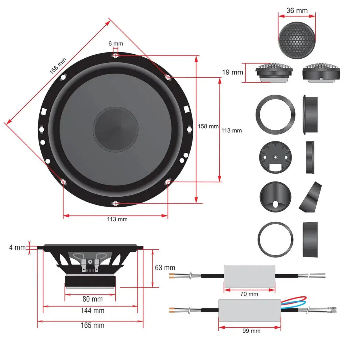 Ampire-SDC165-6.5" (16,5cm) Lautsprecherset-Masori.de