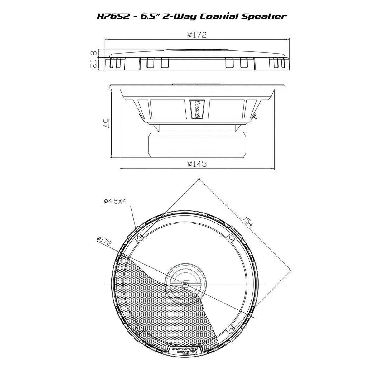 Cerwin Vega-HED Series H7652-6.5" (16,5cm) Koaxial-Lautsprecher-Masori.de